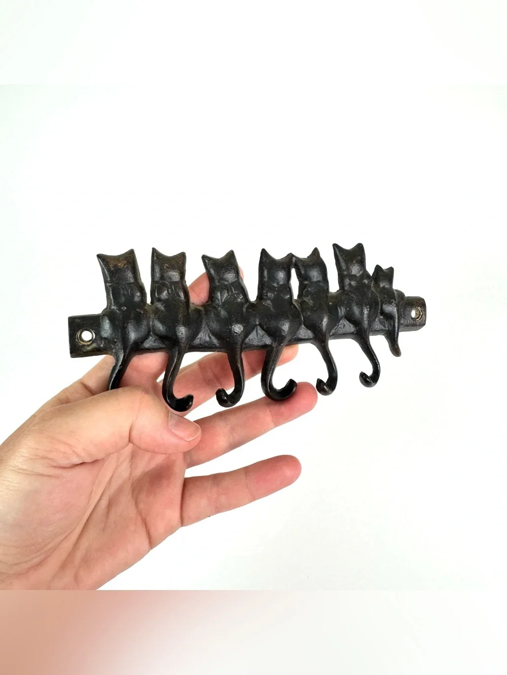 Cute Cat Cast Iron Key Hook Wall Rack / Jewelry Holder